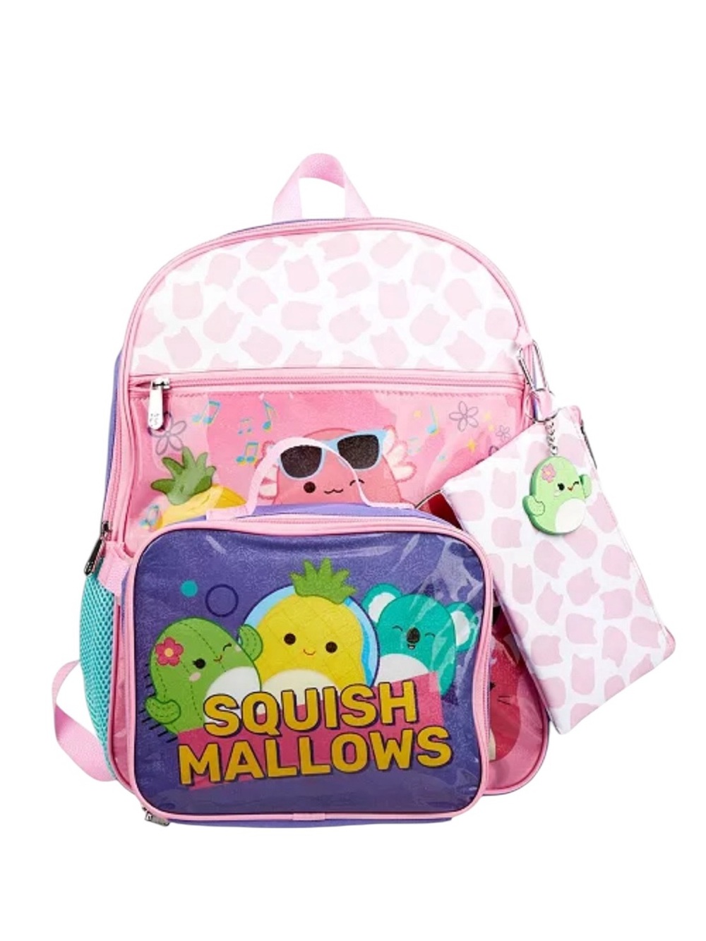 NWT Squishmallows Girls 5 Piece Squishmallows Backpack Set Lunch Box - Picture 3 of 10